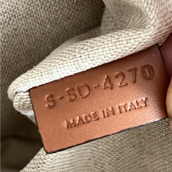 Celine White and Brown Canvas Clutch - Picture 6 of 7